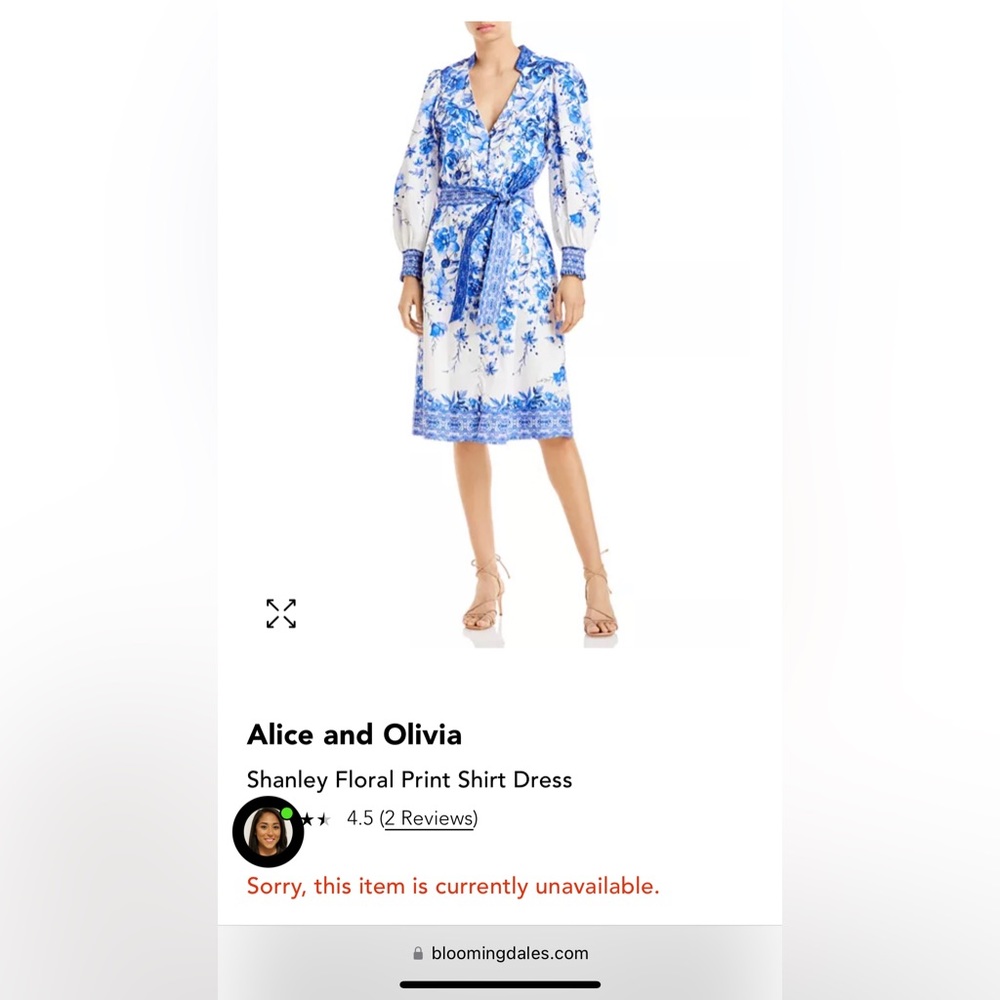Alice+Olivia Shanley floral shirt dress